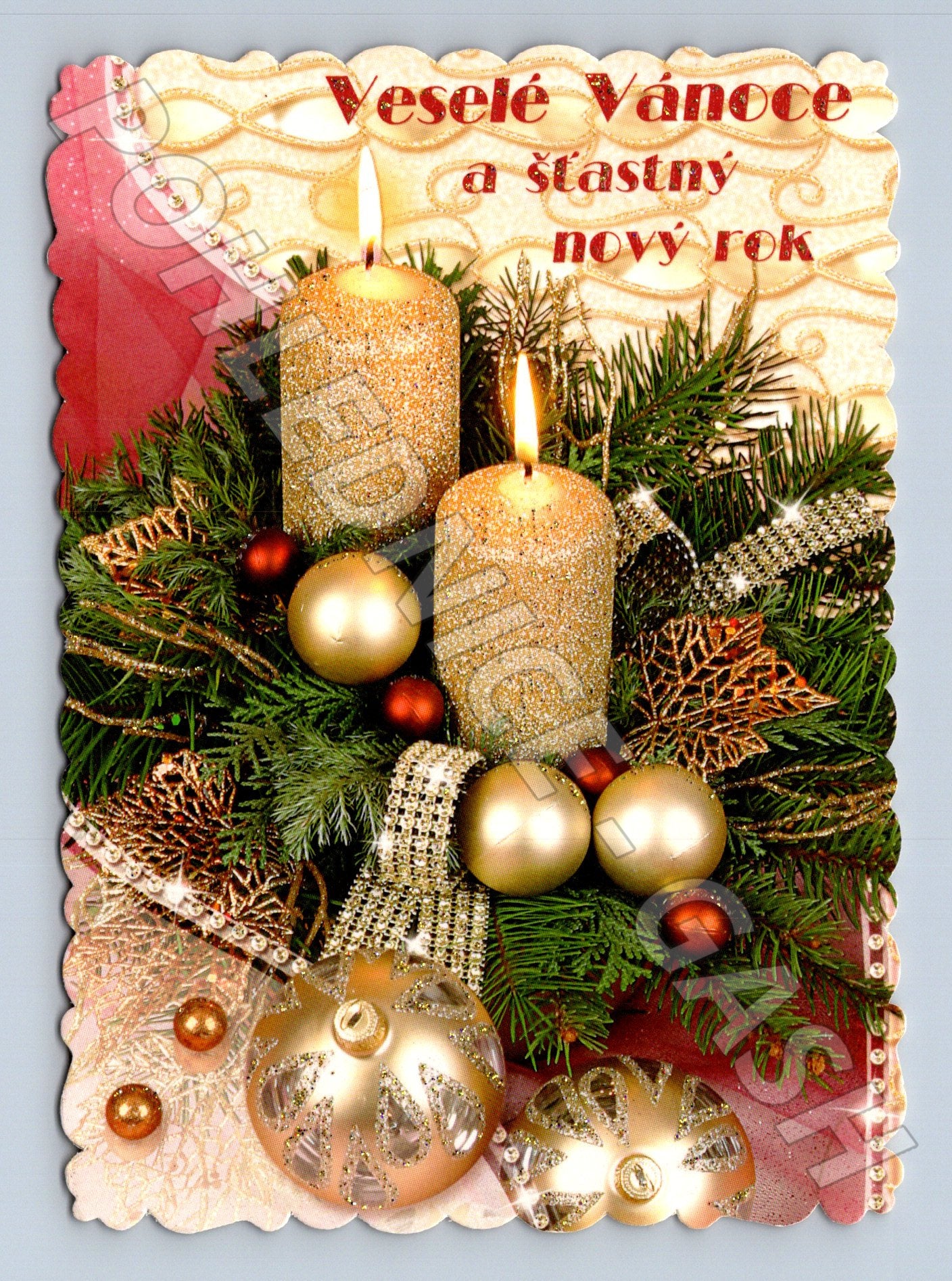 Pohlednice Vánoční novoroční motiv svíčky 2010 (M23310)