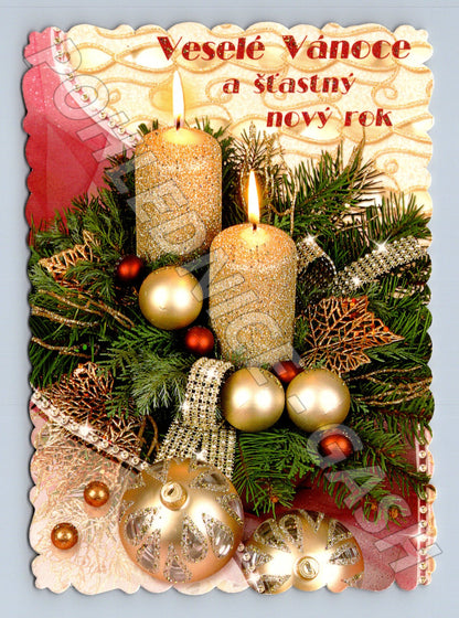 Pohlednice Vánoční novoroční motiv svíčky 2010 (M23310)