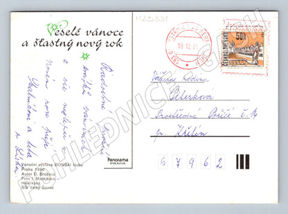 Pohlednice Vánoční perníčky ozdoby 1981 (M23331)
