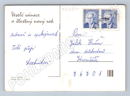 Pohlednice Vánoční strom svíčka dekorace (M23337)