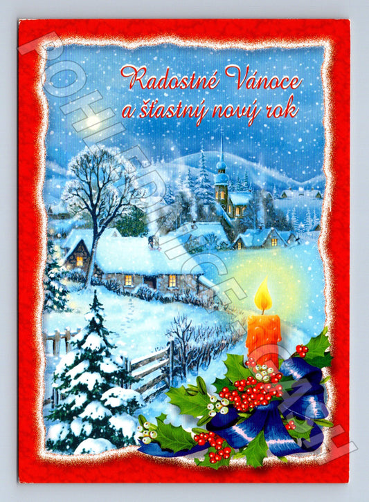 Pohlednice Vánoční a Novoroční zimní scéna 2004 (M23340)