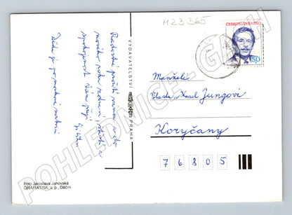 Pohlednice Nový rok s přípitkem a hodinami (M23365)