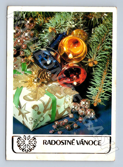 Pohlednice Vánoce stromeček dárky 1977 (M23384)