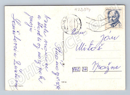 Pohlednice Slovensko vánoční stromek svíčky 1974 (M23394)