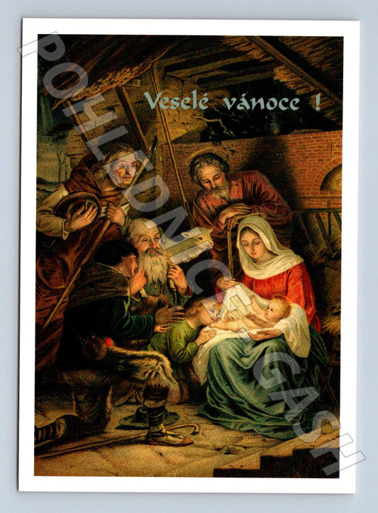 Pohlednice Vánoce betlém (M23402)