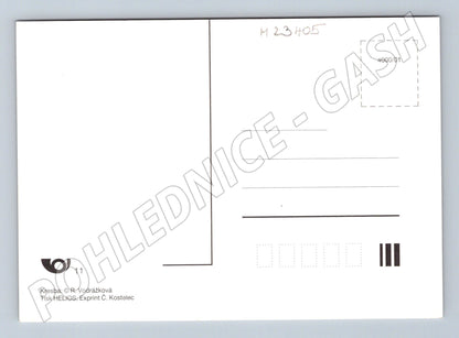 Pohlednice vánoční přání košík perníků svíčka (M23405)