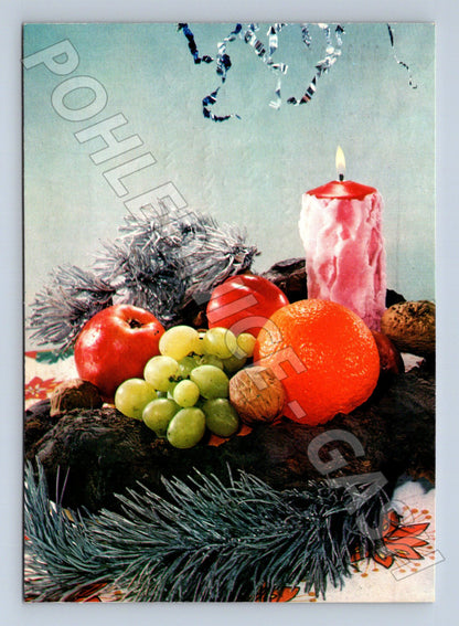 Pohlednice vánoční zátiší 1987 (M23408)