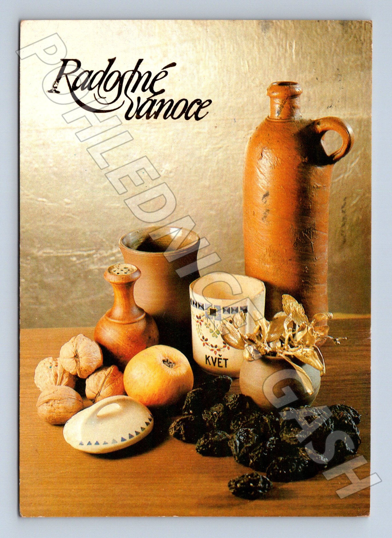 Pohlednice Radostné Vánoce zátiší 1982 (M23421)