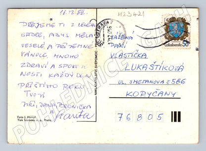 Pohlednice Radostné Vánoce zátiší 1982 (M23421)
