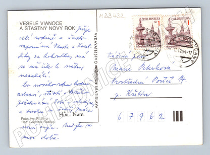 Pohlednice Zimní krajina chata 1994 (M23432)