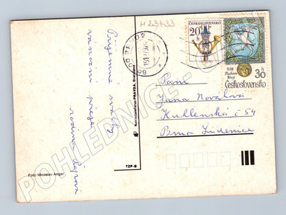 Pohlednice Československo zimní krajina stromy 1990 (M23433)