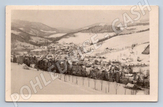 Pohlednice Jablonec nad Jizerou zimní panorama PP 1946 (M2344)