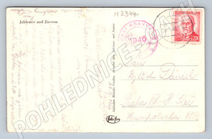 Pohlednice Jablonec nad Jizerou zimní panorama PP 1946 (M2344)
