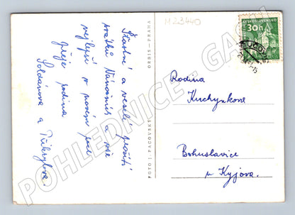Pohlednice Zimní krajina Veselé Vánoce 1973 (M23440)