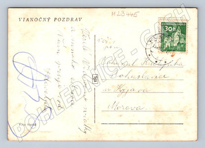 Pohlednice Československo vánoční ozdoby svícen (M23445)