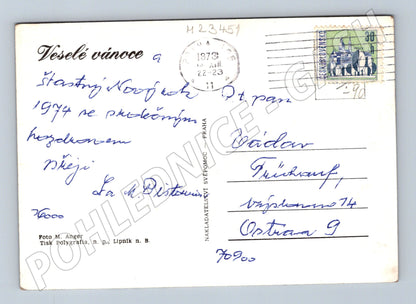 Pohlednice Vánoční zátiší s ovocem 1973 (M23451)