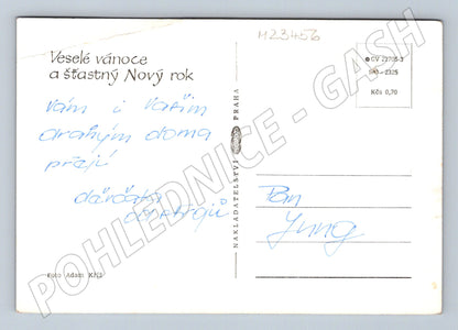 Pohlednice vánoční motiv svíčky jablka (M23456)