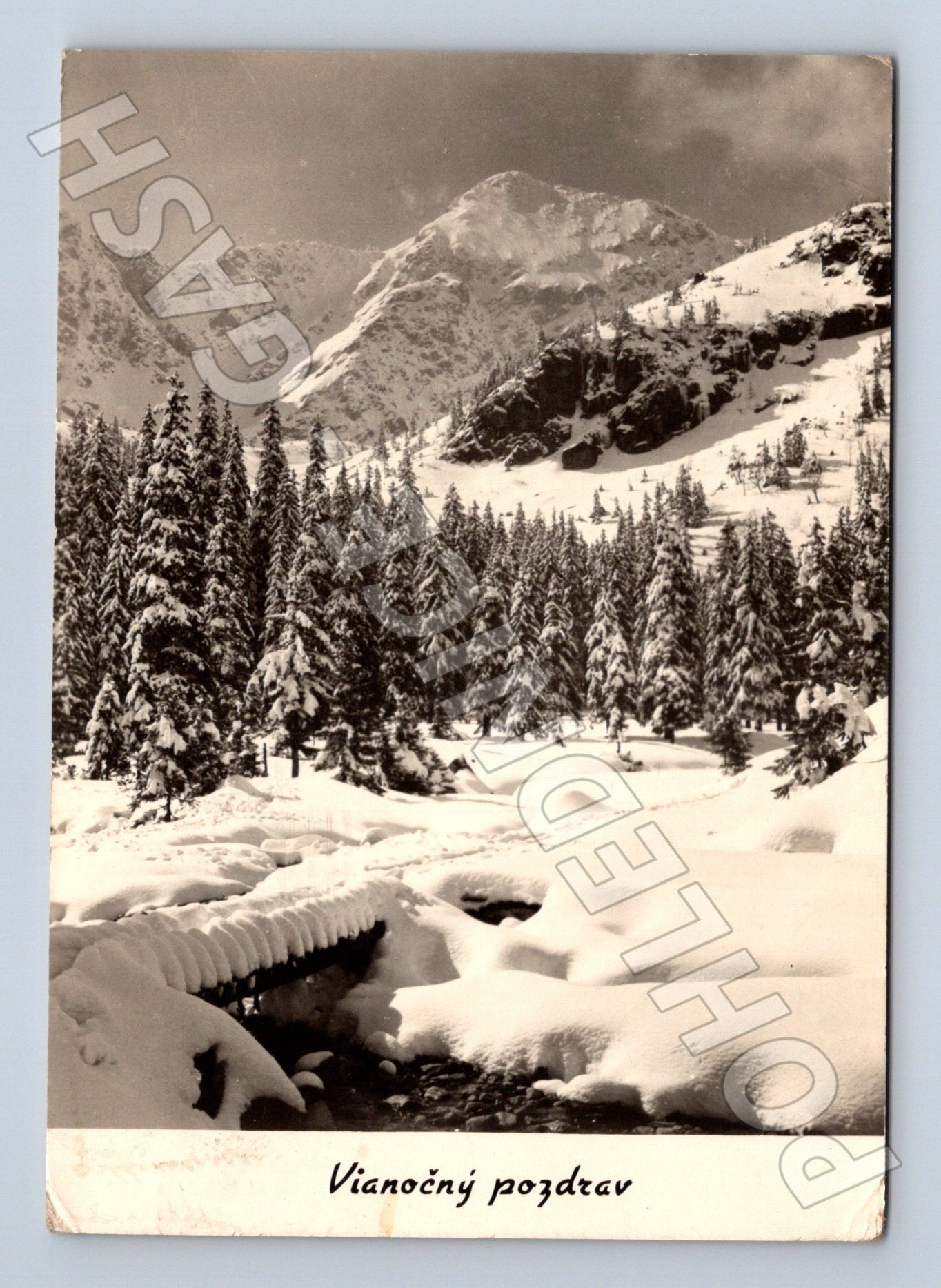 Pohlednice Slovensko Vianočný pozdrav hory 1961 (M23458)
