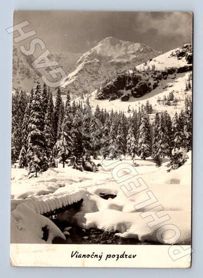 Pohlednice Slovensko Vianočný pozdrav hory 1961 (M23458)