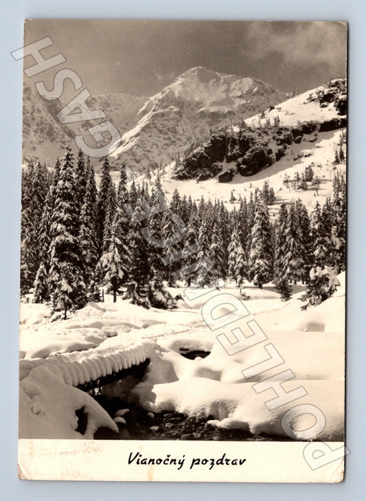 Pohlednice Slovensko Vianočný pozdrav hory 1961 (M23458)