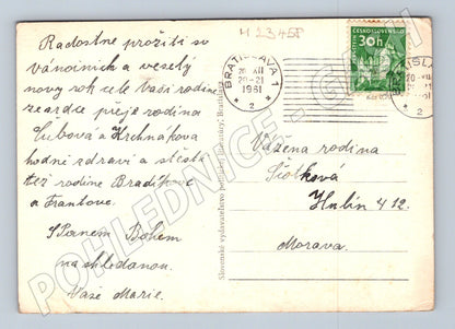Pohlednice Slovensko Vianočný pozdrav hory 1961 (M23458)