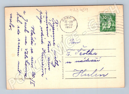Československo zimní scéna, přání k Novému roku 1961 (M23459)
