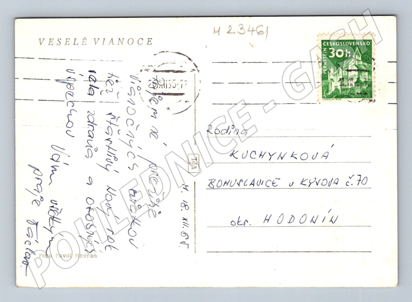 Pohlednice Vánoční stromeček s ozdobami (M23461)