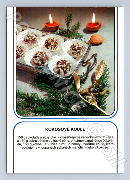 Pohlednice Kokosové koule recept (M23466)