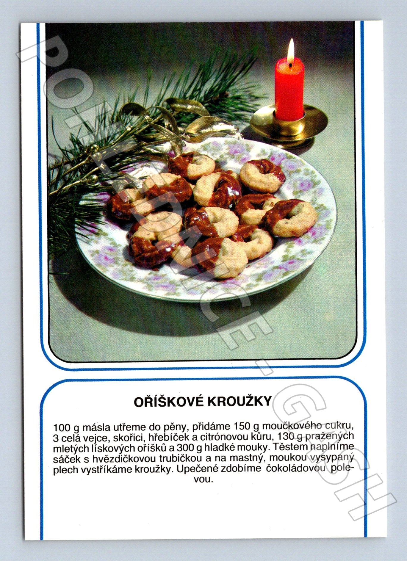 Pohlednice Oříškové kroužky s receptem (M23467)