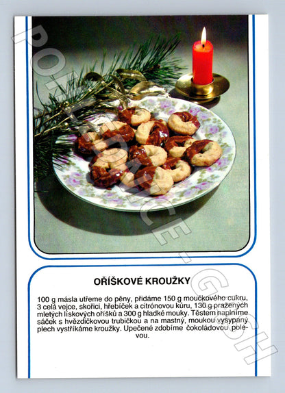 Pohlednice Oříškové kroužky s receptem (M23467)