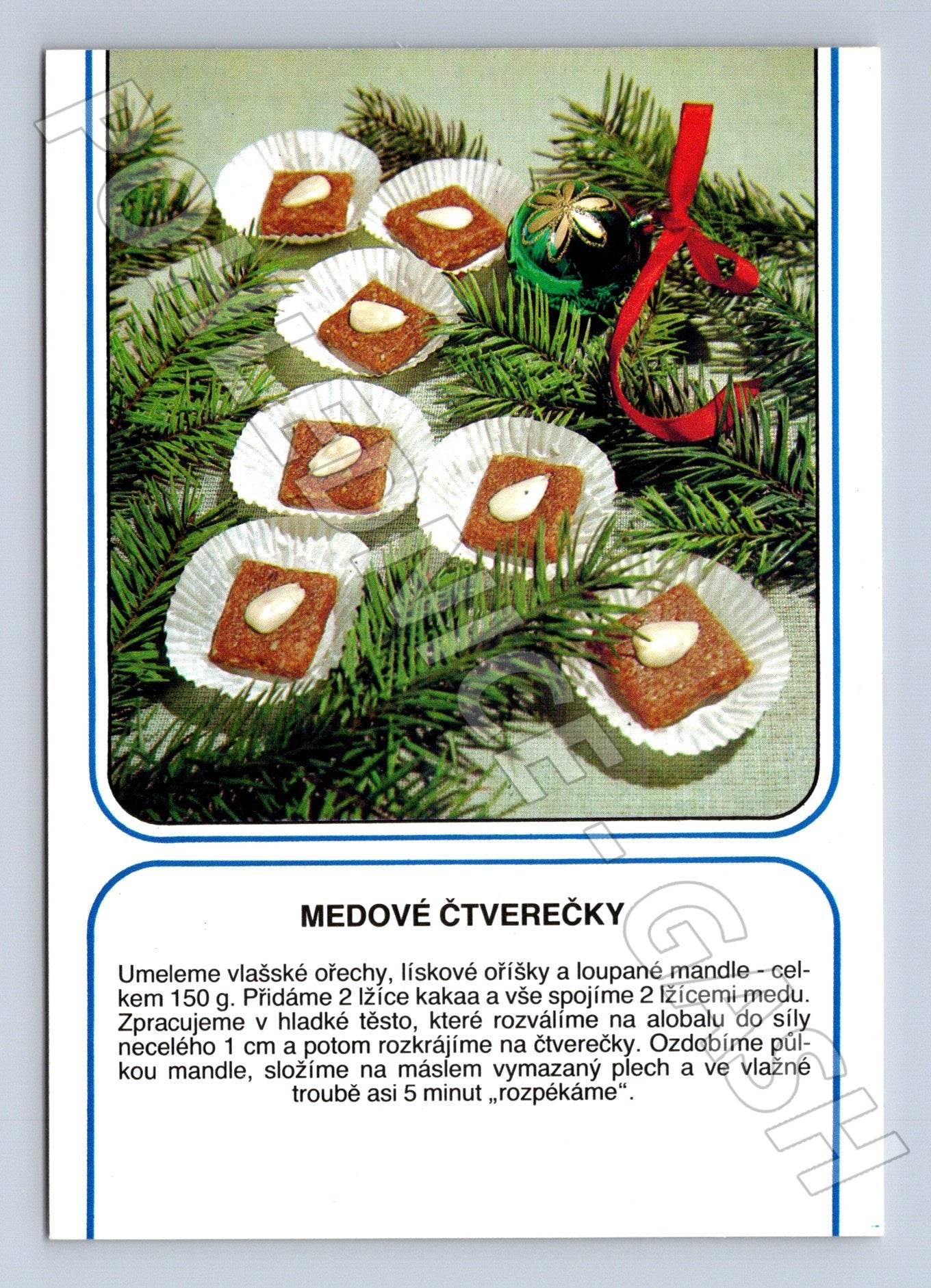 Pohlednice vánoční cukroví Medové čtverečky (M23468)