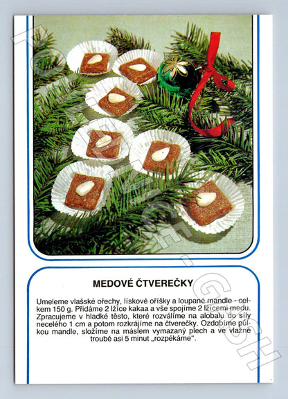 Pohlednice vánoční cukroví Medové čtverečky (M23468)
