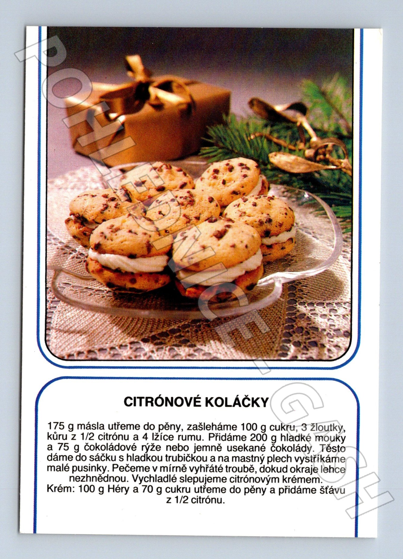 Pohlednice Citrónové koláčky recept (M23469)