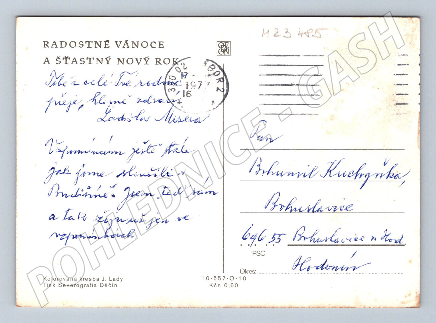 Pohlednice Josef Lada zimní motiv 1948 (M23485)