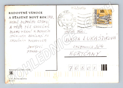 Pohlednice Josef Lada vánoční motiv 1967 (M23486)