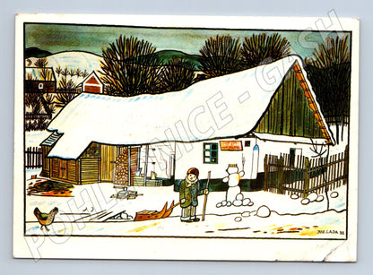 Pohlednice Vánoční Josef Lada zimní idylka (M23493)