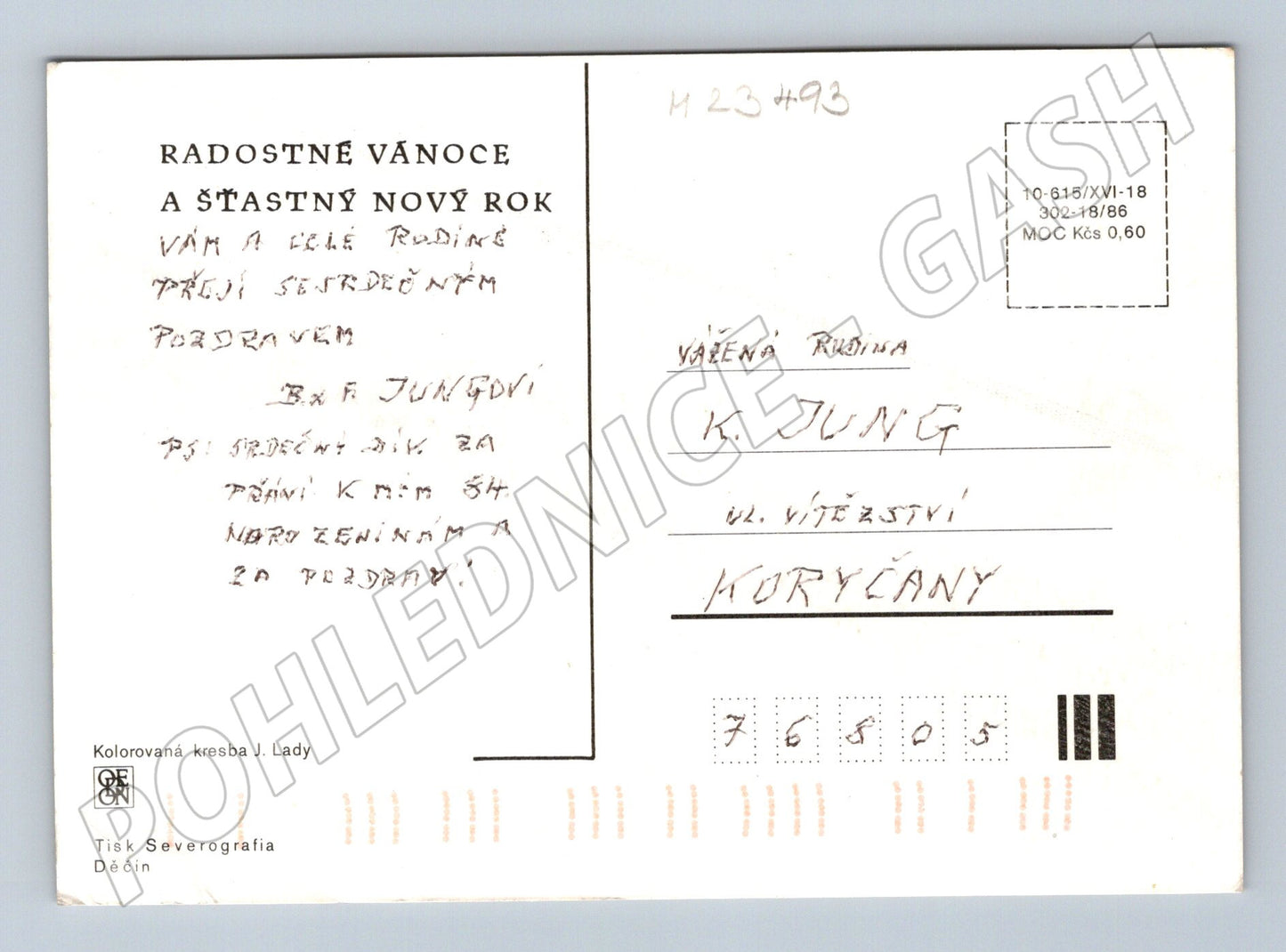 Pohlednice Vánoční Josef Lada zimní idylka (M23493)
