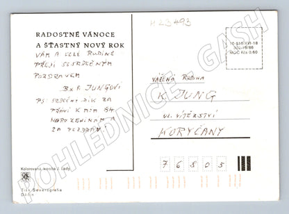 Pohlednice Vánoční Josef Lada zimní idylka (M23493)