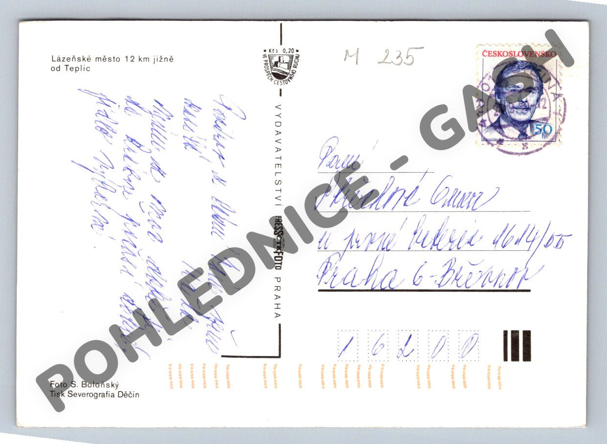 Pohlednice Bílina – pohlednice se zámkem a městskými památkami (M235)