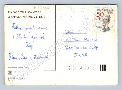 Pohlednice Vánoční s motivem Josefa Lady 1957 (M23504)