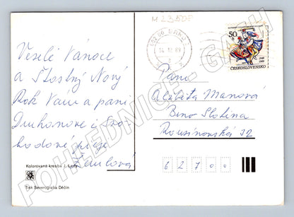 Pohlednice Josef Lada vánoční zimní motiv 1989 (M23508)