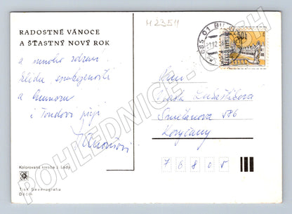 Pohlednice Josef Lada vánoční vesnice koledníci 1933 (M23511)