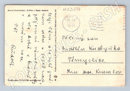 Pohlednice Karel Svolinský Zima ryba s ovocem 1951 (M23517)