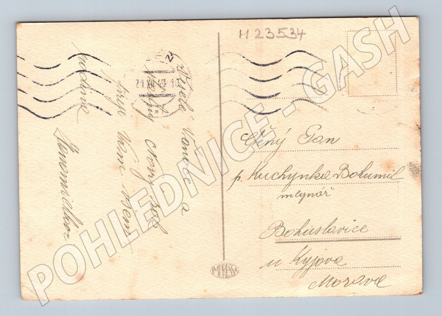 Pohlednice zimní krajina Konst. Býček 1911 (M23534)