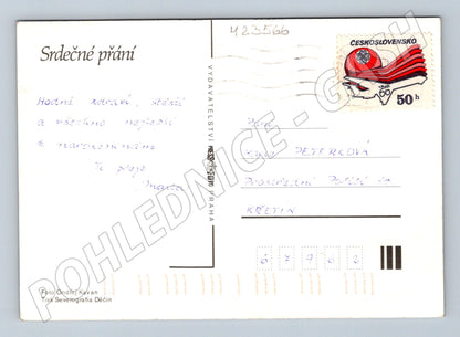 Pohlednice Československo zátiší s konvicí a květy (M23566)
