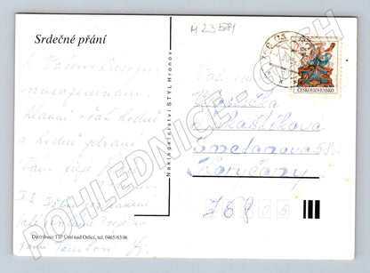 Pohlednice kytice růží 1973 (M23581)