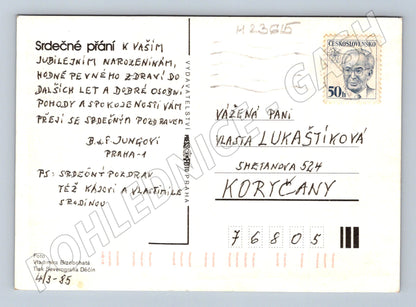 Pohlednice květiny ve váze 1985 (M23615)