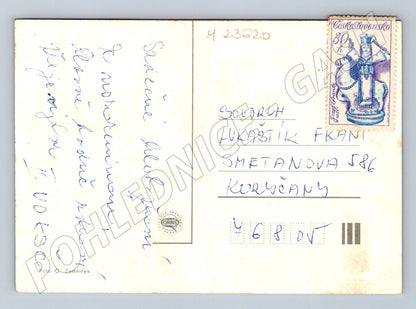 Pohlednice Koryčany růže 1960 (M23620)