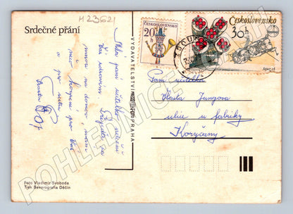 Pohlednice červená růže 1978 (M23621)