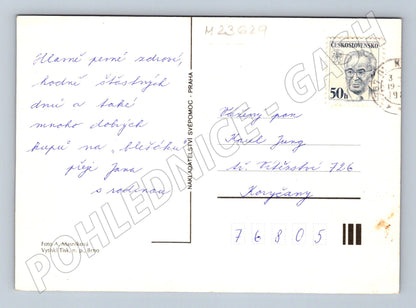 Pohlednice dvě barevné květiny (M23629)